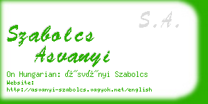 szabolcs asvanyi business card
